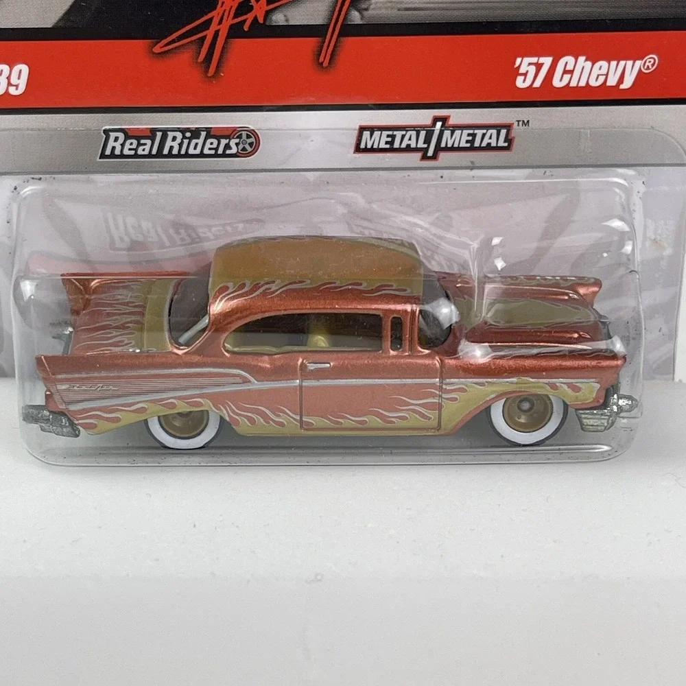 Mattel Hot Wheels Waynes Garage 1957 Chevy Bronze Real Riders
